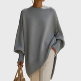 Pull poncho oversize en maille femme, ourlet asymétrique