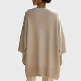 Pull poncho oversize en maille femme, ourlet asymétrique