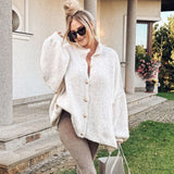 Cardigan Femme Oversize Boutonné Doux