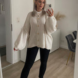 Cardigan Femme Oversize Boutonné Doux