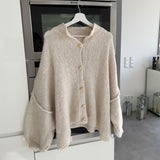 Cardigan Femme Oversize Boutonné Doux