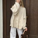 Cardigan Femme Oversize Boutonné Doux