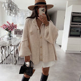 Cardigan Femme Oversize Boutonné Doux