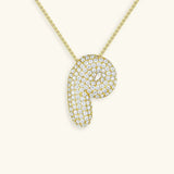 Collier à Initiale Bubble en Acier Inoxydable