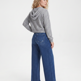 Jean femme taille mi-haute à jambes larges