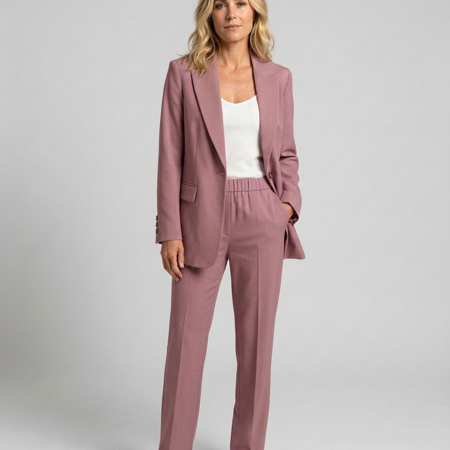 Ensemble blazer et pantalon droit pour femme