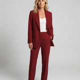 Ensemble blazer et pantalon droit pour femme
