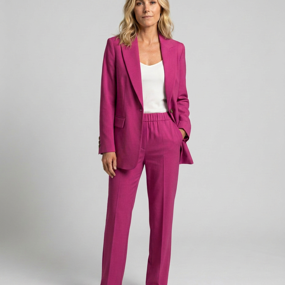 Ensemble blazer et pantalon droit pour femme