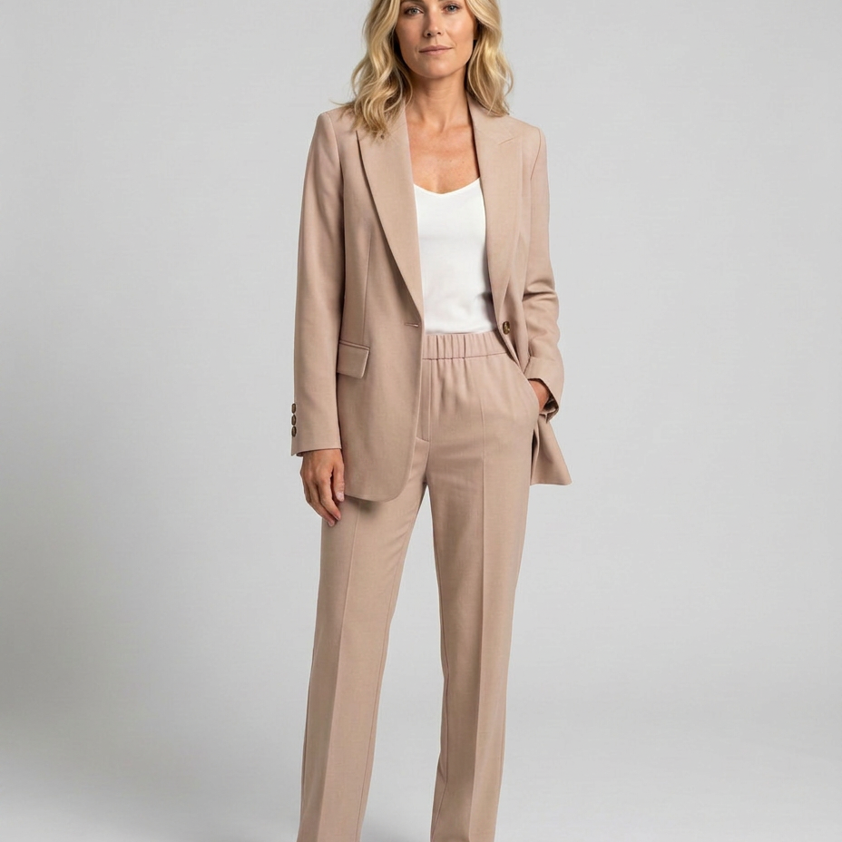 Ensemble blazer et pantalon droit pour femme