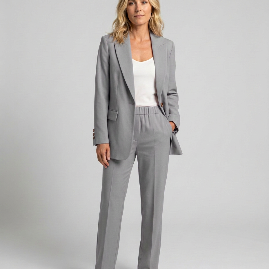 Ensemble blazer et pantalon droit pour femme