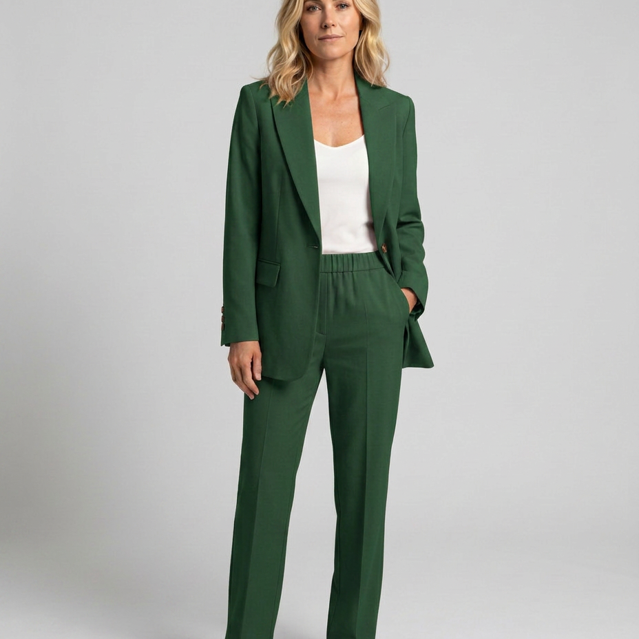 Ensemble blazer et pantalon droit pour femme