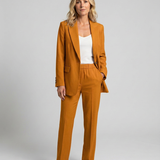 Ensemble blazer et pantalon droit pour femme