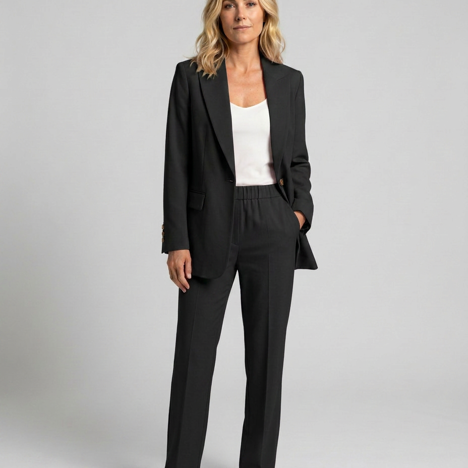 Ensemble blazer et pantalon droit pour femme