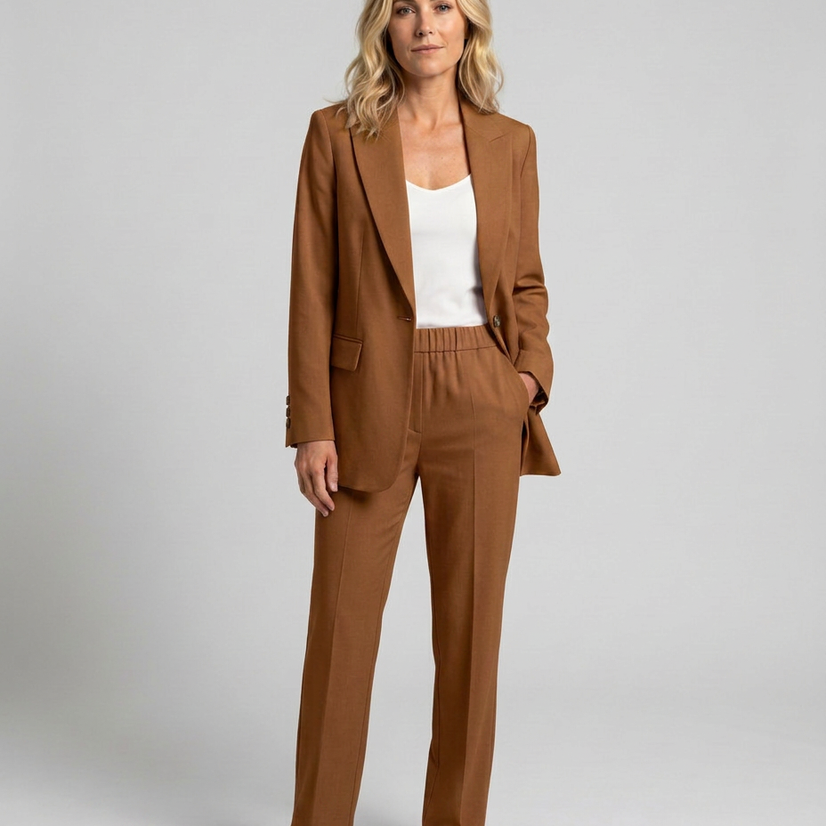 Ensemble blazer et pantalon droit pour femme