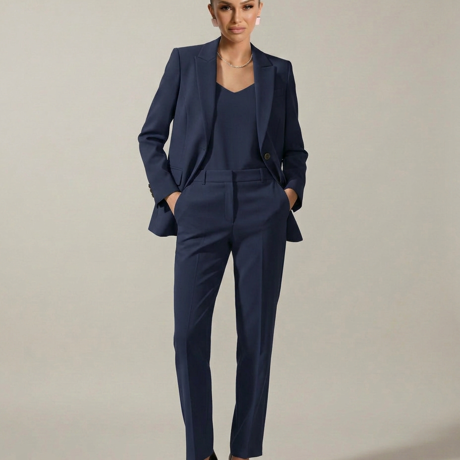 Ensemble blazer femme et pantalon jambe droite