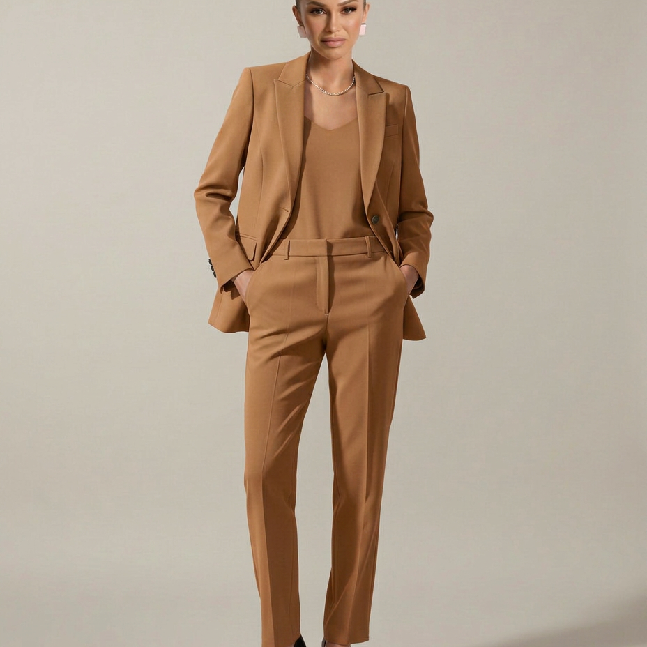 Ensemble blazer femme et pantalon jambe droite