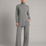 Ensemble maille femme col roulé et pantalon large