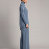 Ensemble maille femme col roulé et pantalon large