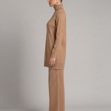 Ensemble maille femme col roulé et pantalon large