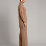 Ensemble maille femme col roulé et pantalon large