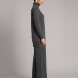 Ensemble maille femme col roulé et pantalon large