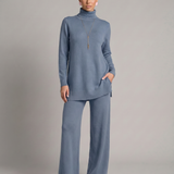 Ensemble maille femme col roulé et pantalon large