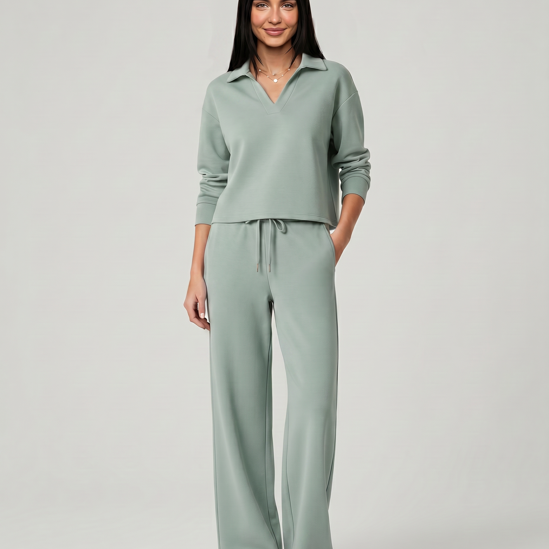 Ensemble deux pièces femme pantalon large