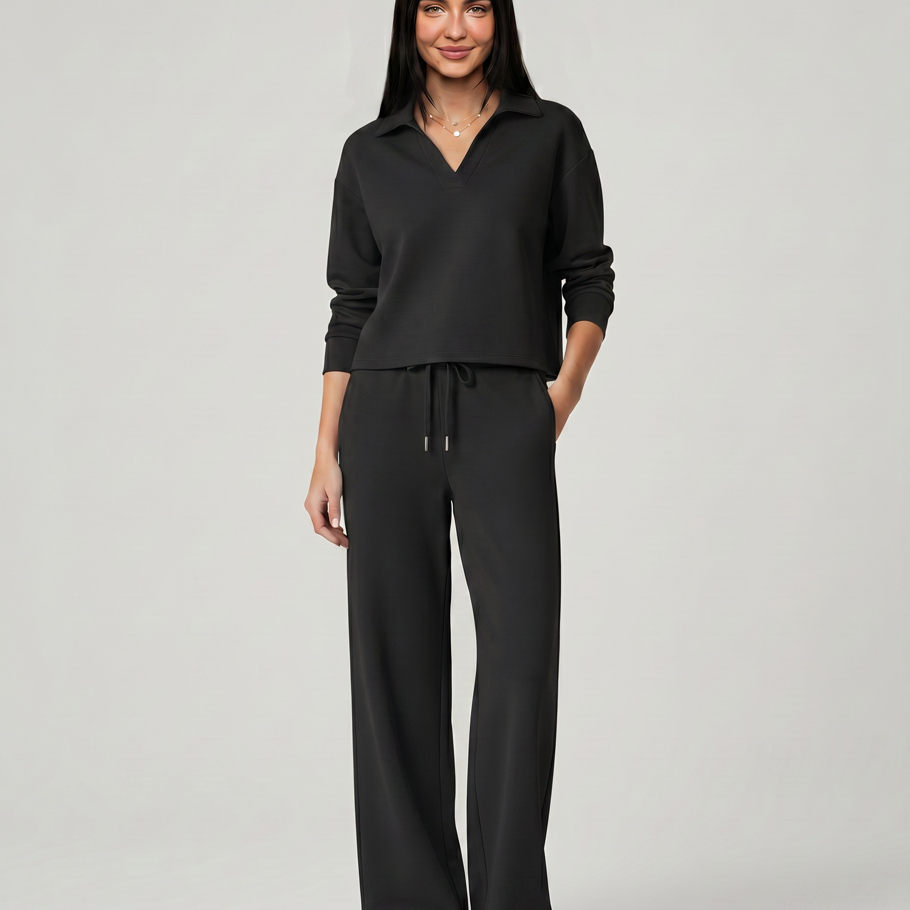 Ensemble deux pièces femme pantalon large