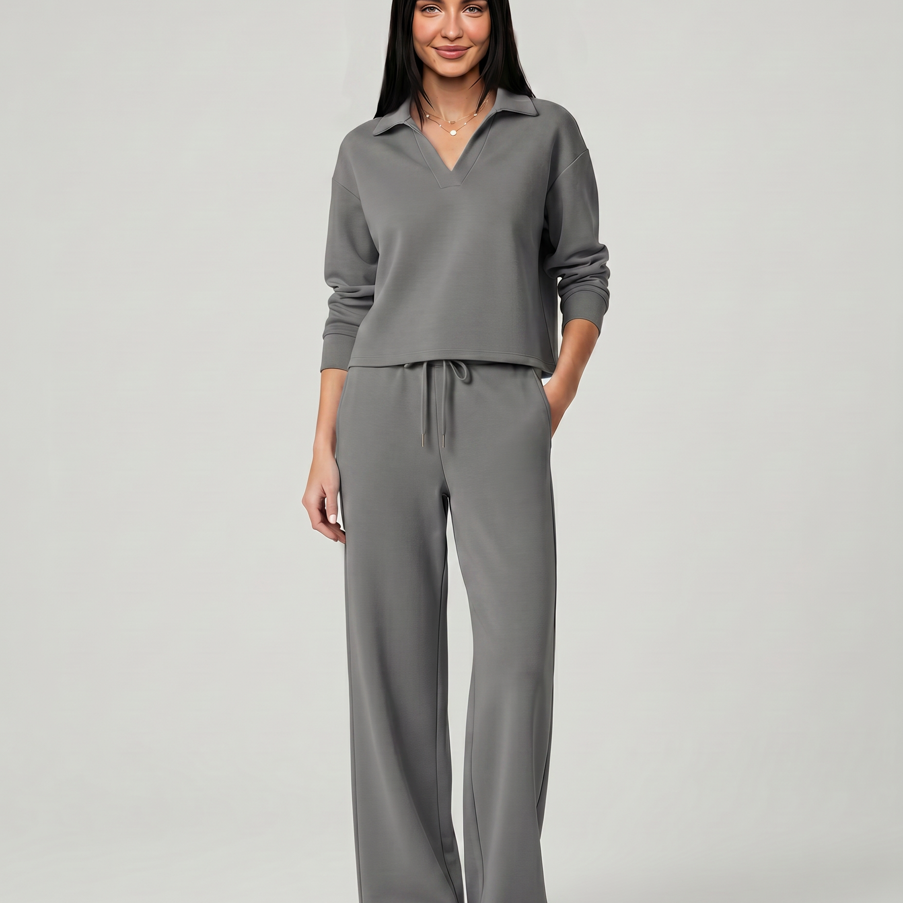Ensemble deux pièces femme pantalon large