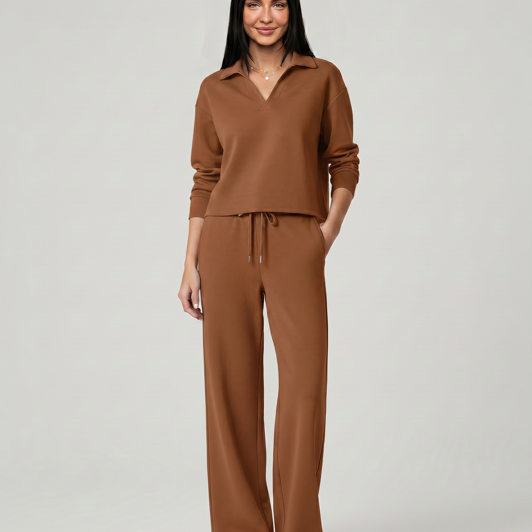Ensemble deux pièces femme pantalon large