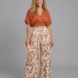 Ensemble deux pièces femme top court et pantalon large