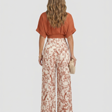 Ensemble deux pièces femme top court et pantalon large