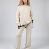 Ensemble femme en maille avec pantalon large