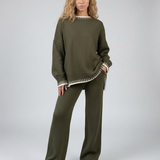 Ensemble femme en maille avec pantalon large