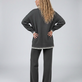 Ensemble femme en maille avec pantalon large