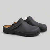 Sabots femme aspect cuir à semelle intérieure rembourrée