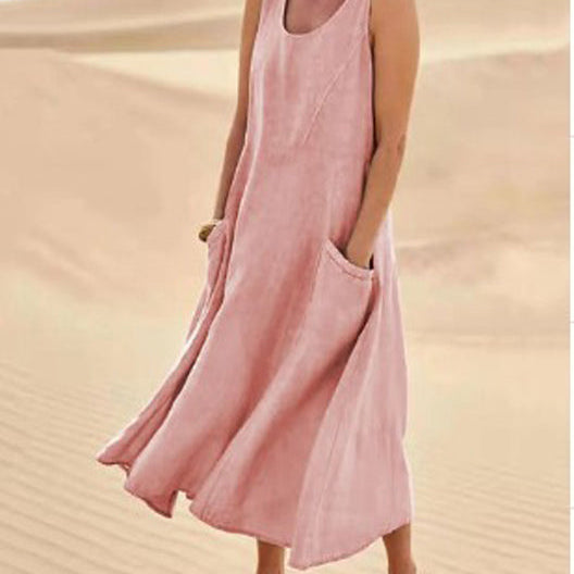 Robe Femme Longue Lin – Robe Ample Décontractée