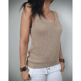 Débardeur Maille Fine Brillante Coupe Ajustée Élégance Été