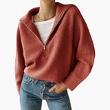 Pull Capuche Maille Zippée Coupe Ample Confort Moderne