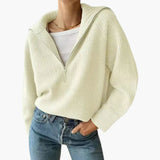 Pull Capuche Maille Zippée Coupe Ample Confort Moderne