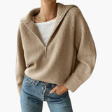 Pull Capuche Maille Zippée Coupe Ample Confort Moderne