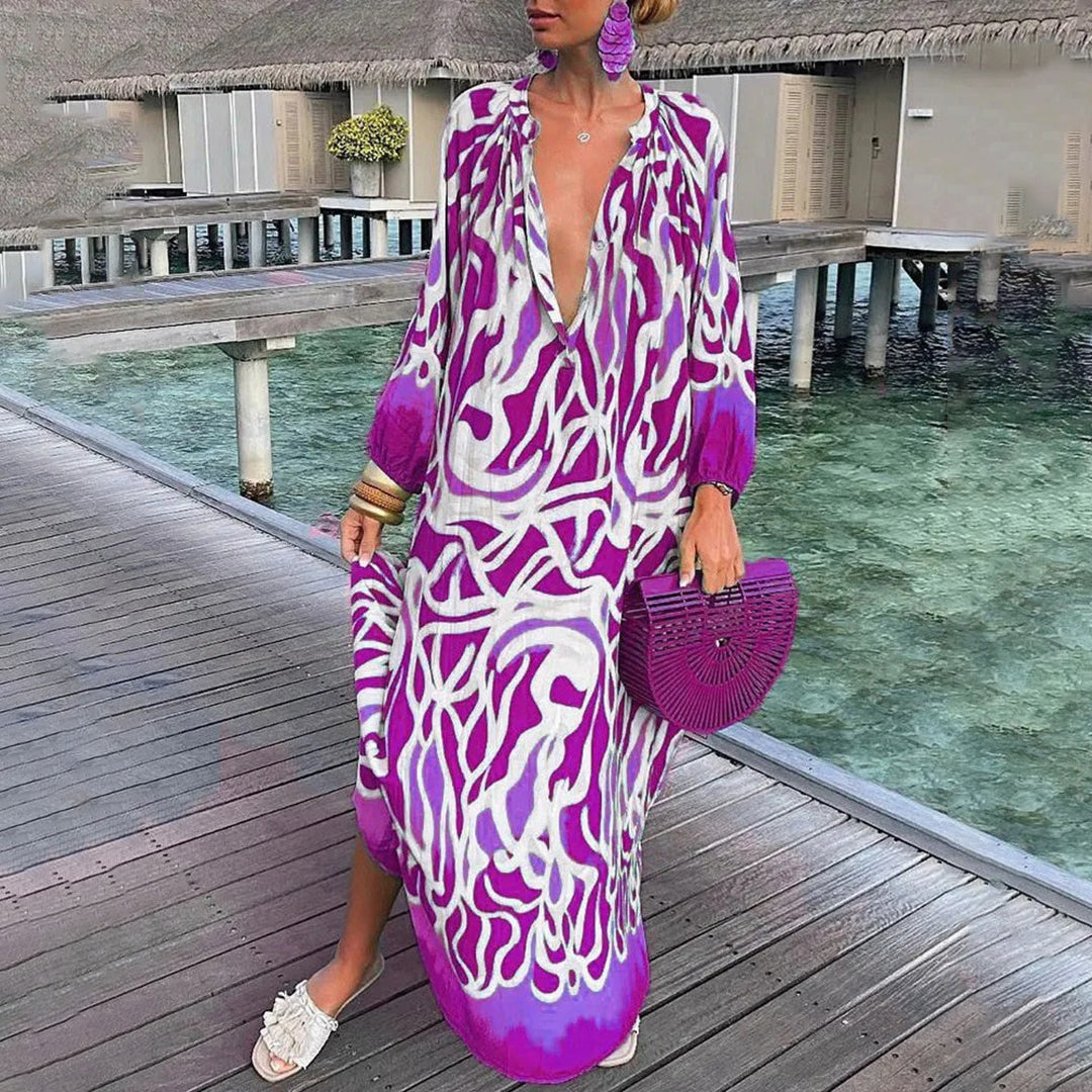 Robe Femme Longue Imprimée – Robe Bohème Été