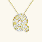 Collier à Initiale Bubble en Acier Inoxydable