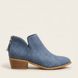 Bottines femme à bout pointu et petit talon bloc