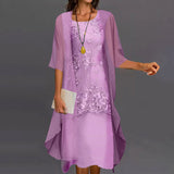 Robe Femme Deux Pièces Élégante – Robe Dentelle Fluide