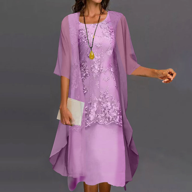 Robe Femme Deux Pièces Élégante – Robe Dentelle Fluide
