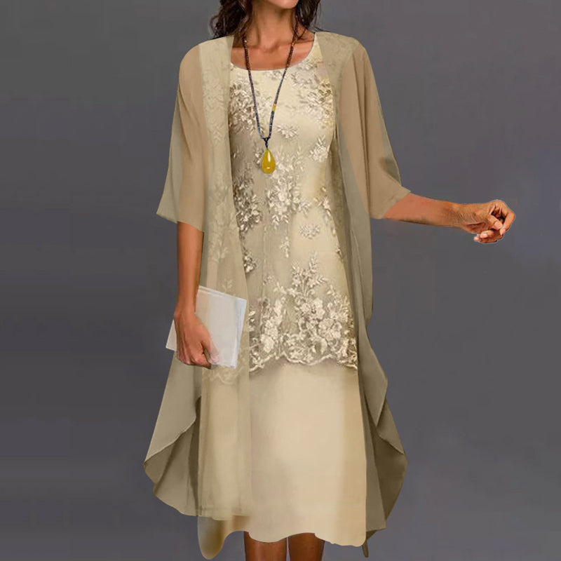 Robe Femme Deux Pièces Élégante – Robe Dentelle Fluide