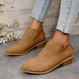 Bottines femme à bout pointu et petit talon bloc