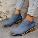 Bottines femme à bout pointu et petit talon bloc