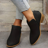 Bottines femme à bout pointu et petit talon bloc